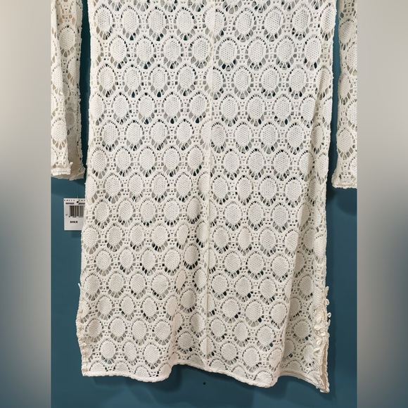 Trina Turk Dress Size 6 Crochet Ivory Long Sleeve Swim Cover Up - Picture 3 of 8